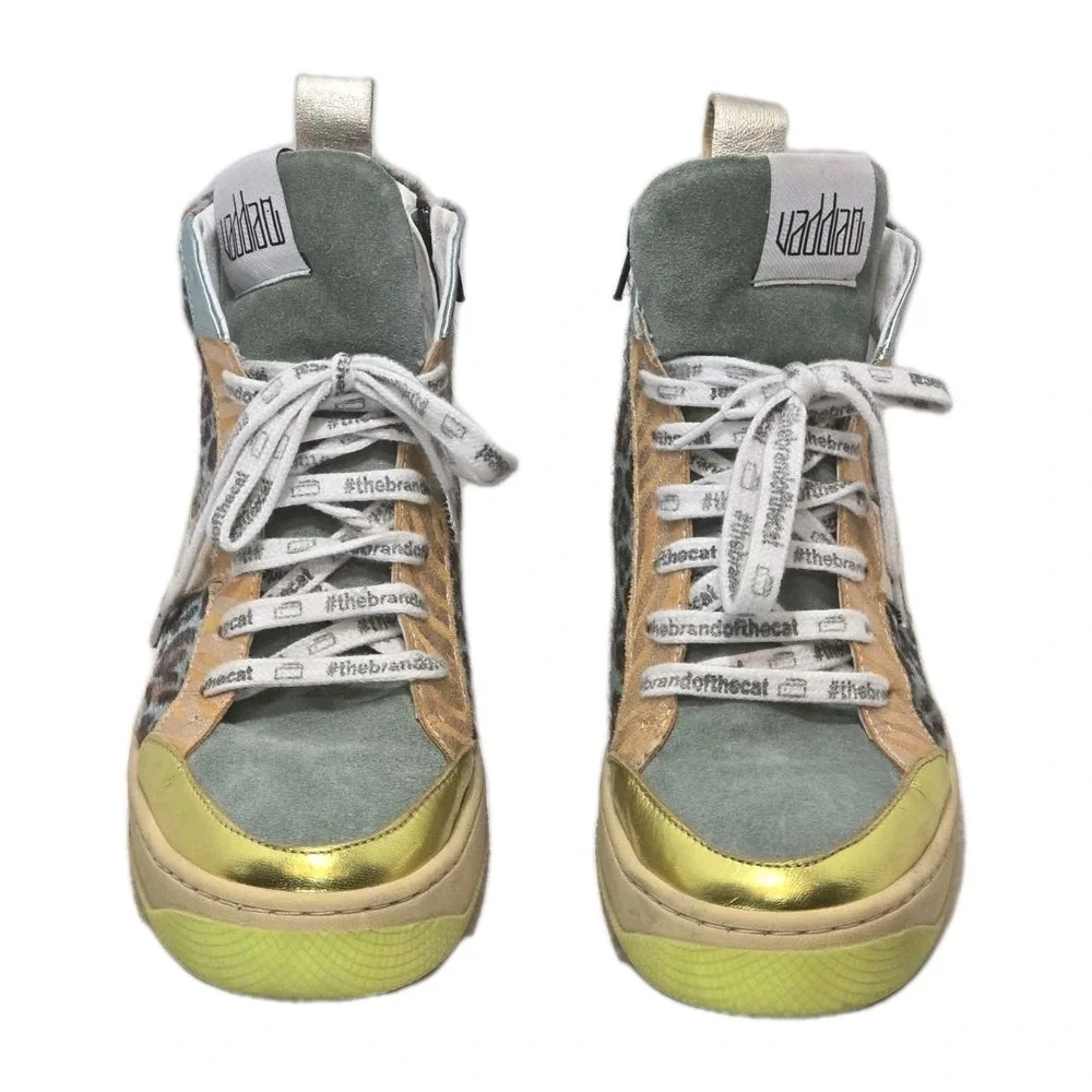 Vaddia Leopard High Top Sneakers Used Women's EU 39 Streetwear Y2K‎ 8.5